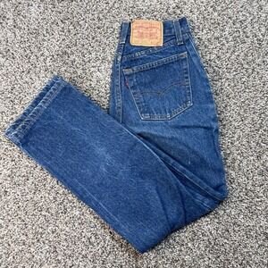 Vintage Levis 501 Women's 24x28 USA Made High Waisted Straight Jeans Medium Wash